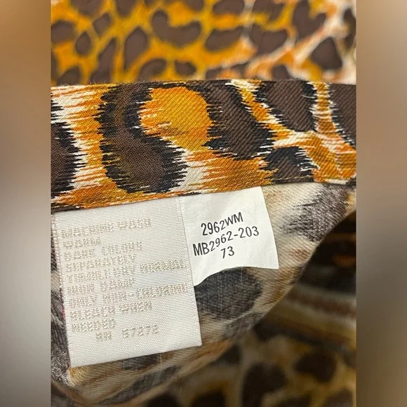 Perry Ellis cotton leopard print long sleeves shirt L unisex